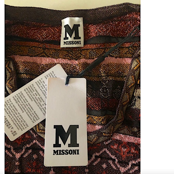 M Missoni Metallic Patterned Fit-&-Flare Long Sleeve Dress - Picture 3 of 14